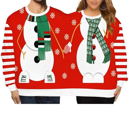 Funny Christmas Twin Sweater for Couples 3D Print
