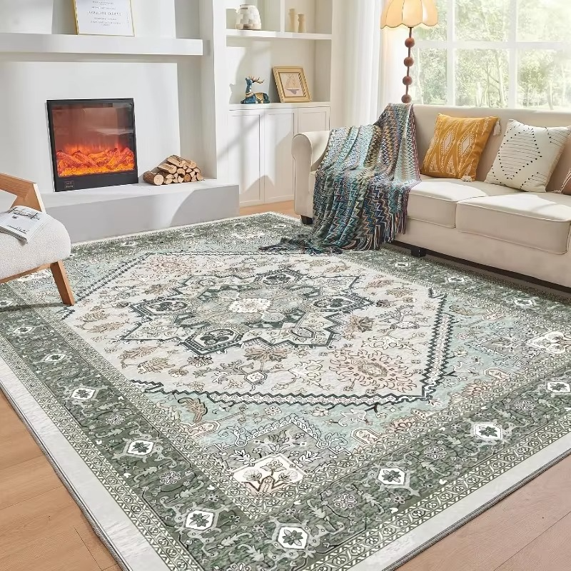 Plush Traditional Anti Slip Floor Rug for Home Decor