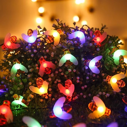 Colorful Outdoor Solar Bee Fairy Lights