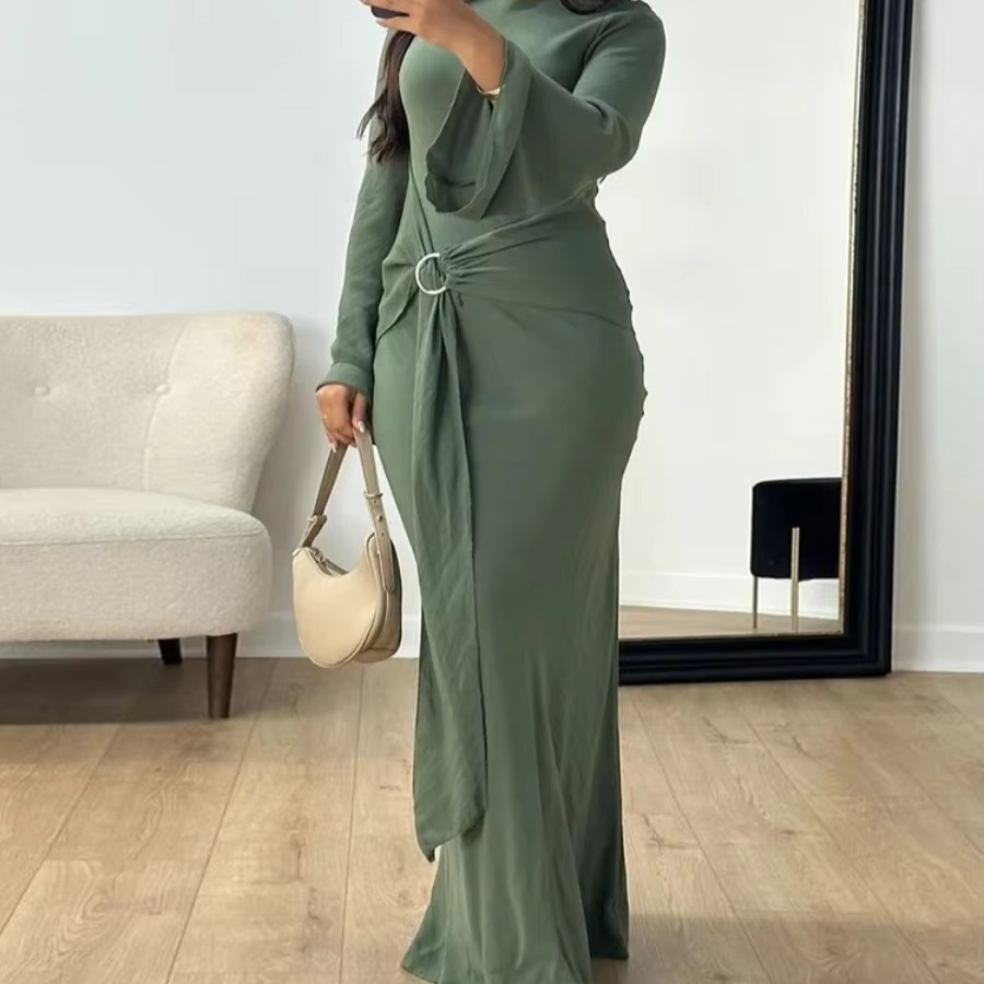 Elegant Muslim Maxi Abaya Dress for Women