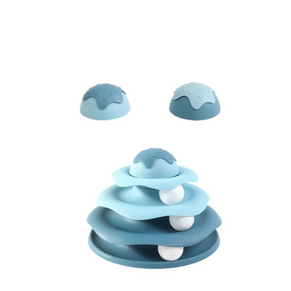 Fun Feline Play Tower with Balls and Tracks
