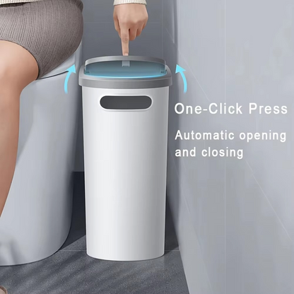 Compact Slim Trash Can with Simple Touch Lid
