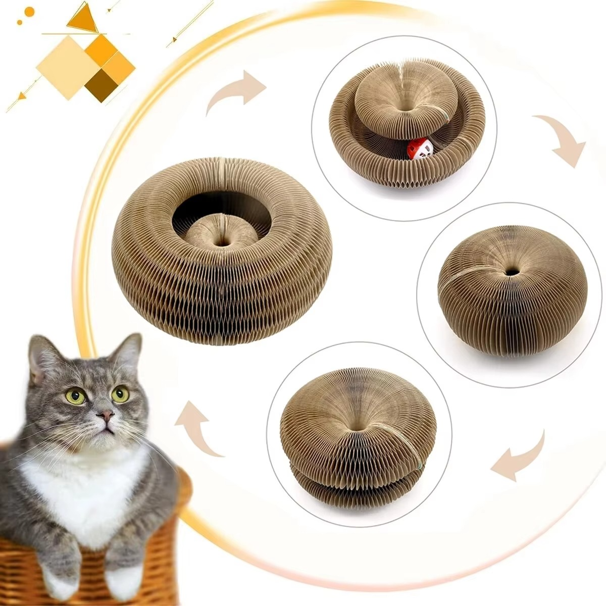 Fun Cat Scratcher Tower with Toy and Climbing Post