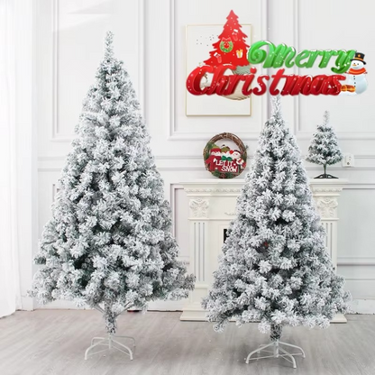 Frosted Pine Christmas Tree with Artificial Snow Decor