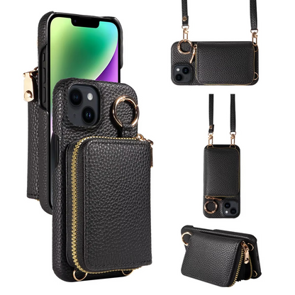 Durable Leather iPhone Case with Magnetic Shield Protection