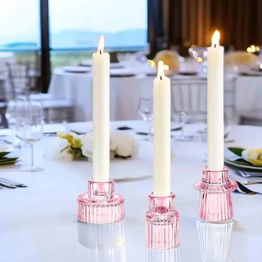 Clear Glass Tealight Candle Holder Decorative Centerpiece