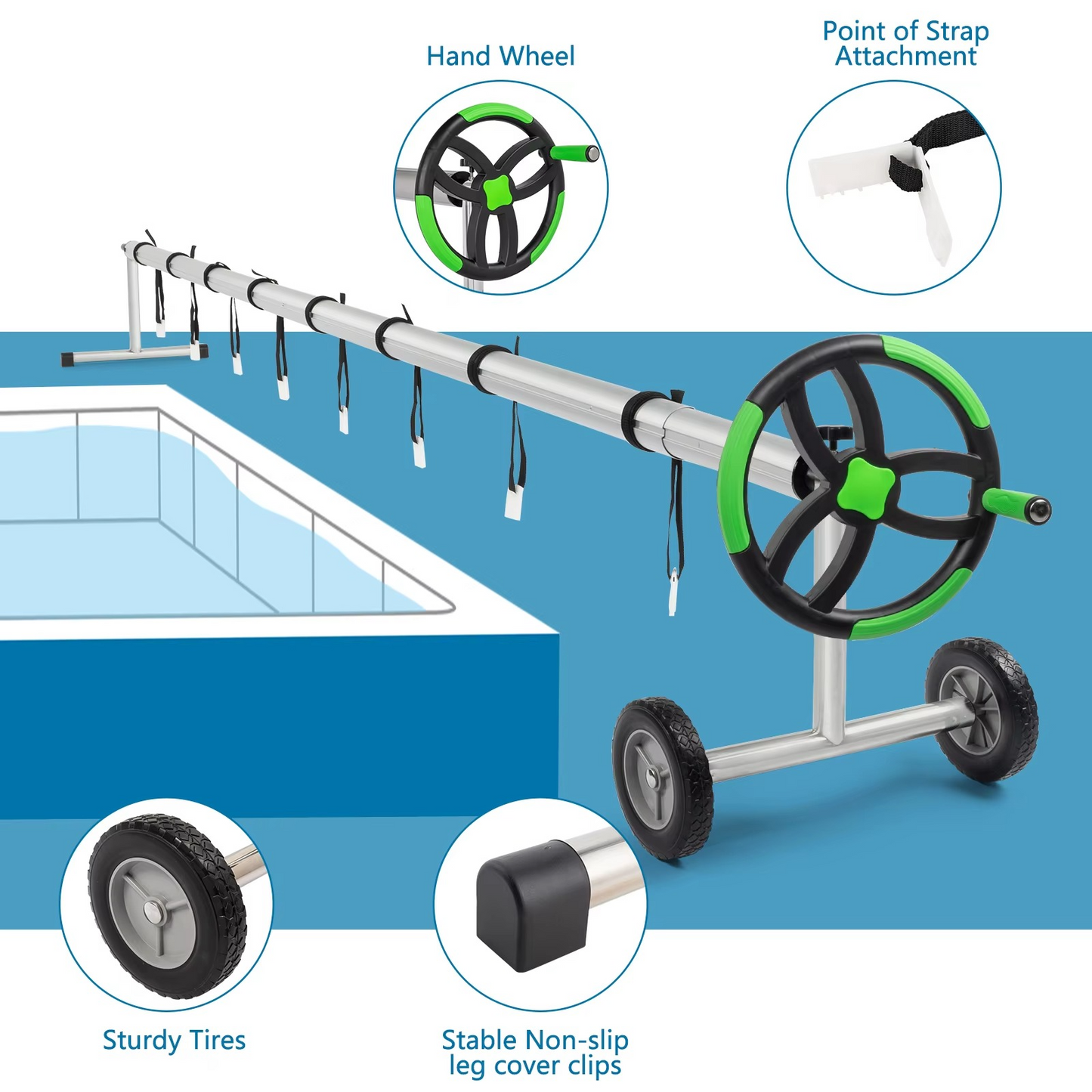 Durable Aluminum Pool Cover Roller for Inground Pools