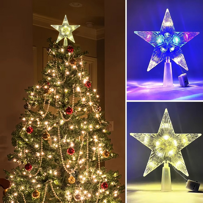 Sparkling LED Christmas Tree Topper Star 6 Inch