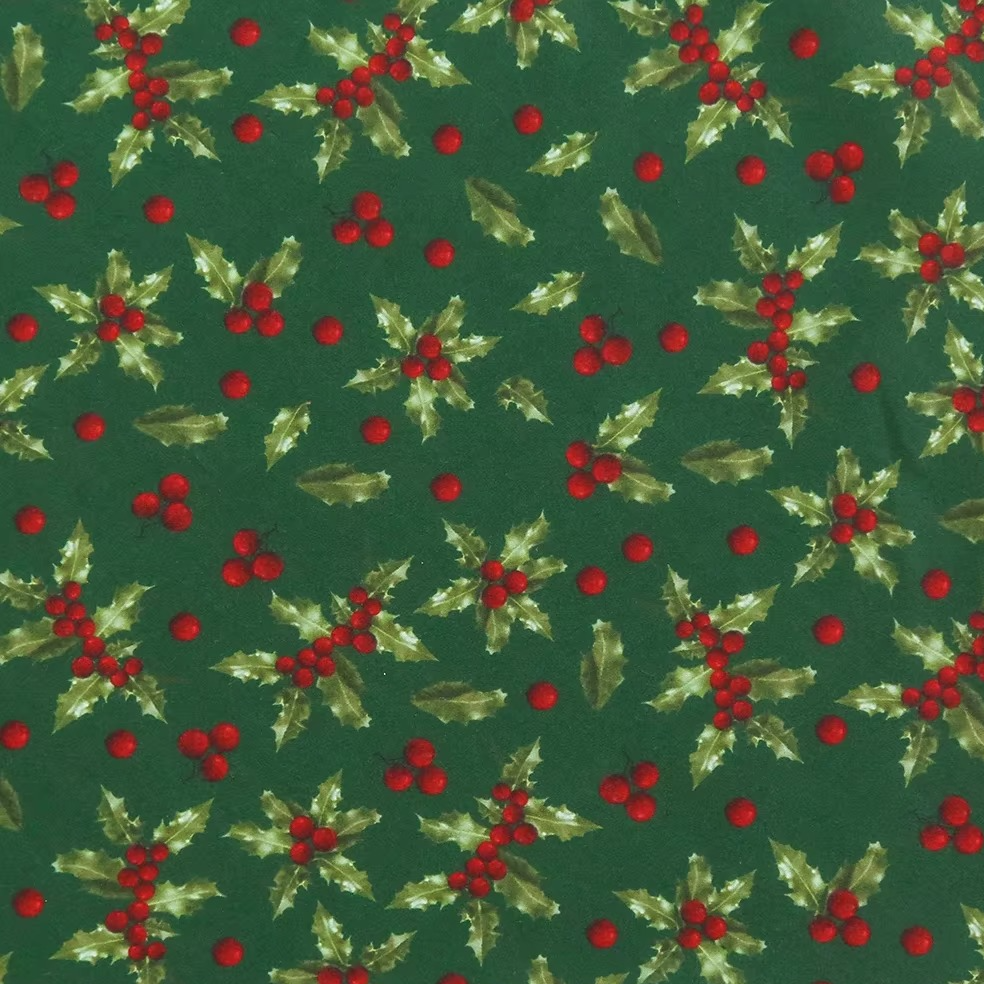 Festive Winter Bird Printed Quilting Fabric