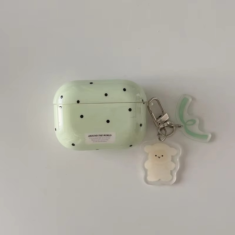 Durable AirPods Cover with Clip, Fun Dot Design