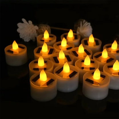Outdoor Solar LED Candle Lights, Waterproof Rechargeable Decor