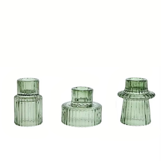 Clear Glass Tealight Candle Holder Decorative Centerpiece - Hehif