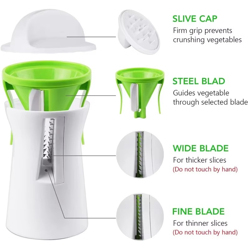 Easy Use Veggie Spiral Cutter and Noodle Maker