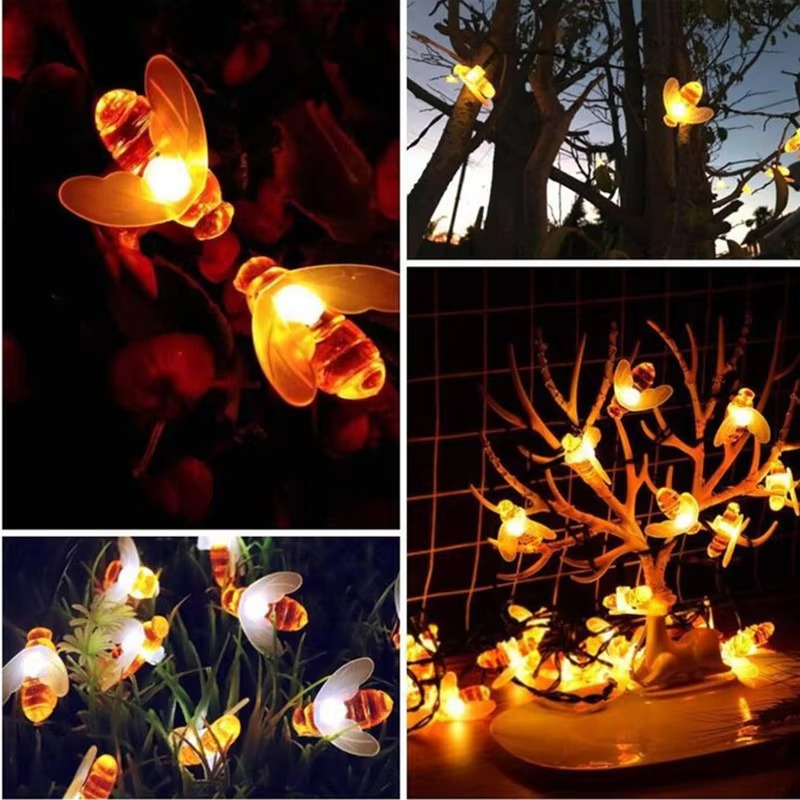 Colorful Outdoor Solar Bee Fairy Lights
