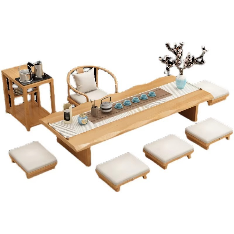 Natural Wooden Japanese Coffee Table - Hehif