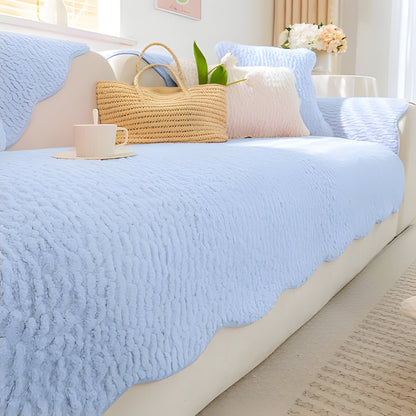 Plush Fuzzy Sofa Throw for Cold Weather Comfort