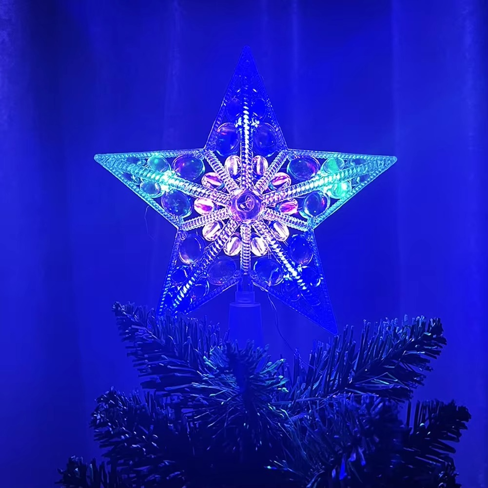 Sparkling LED Christmas Tree Topper Star 6 Inch
