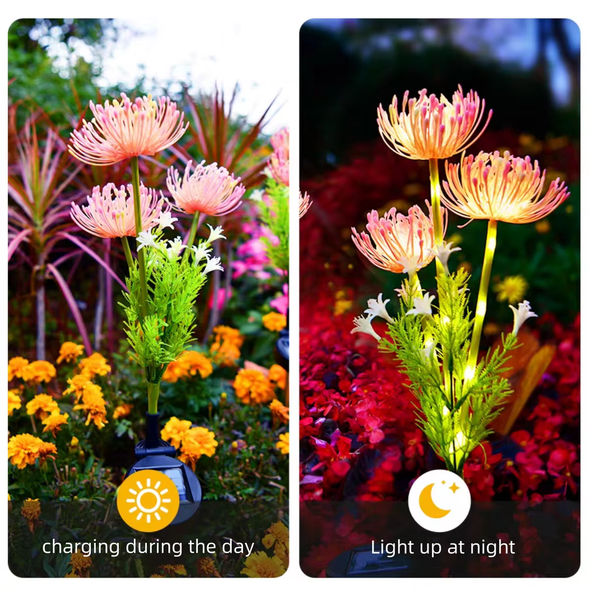 Bright Outdoor Solar Garden Lights, Waterproof Yard Lamps Set