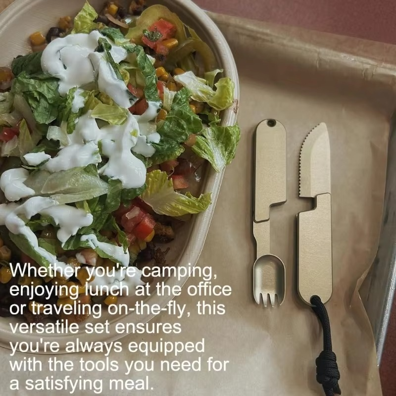 Portable Travel Cutlery Kit with Knife and Fork