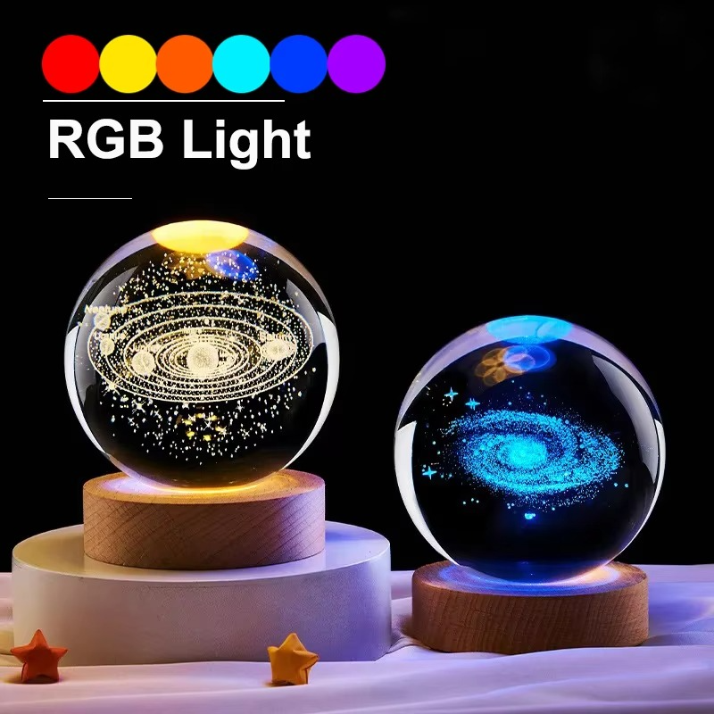 Colorful Globe Nightlight with Stars and Moon Design