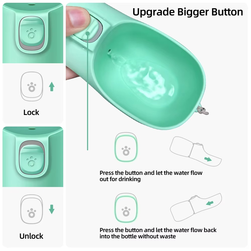 Collapsible Spill Proof Pet Travel Water Bottle