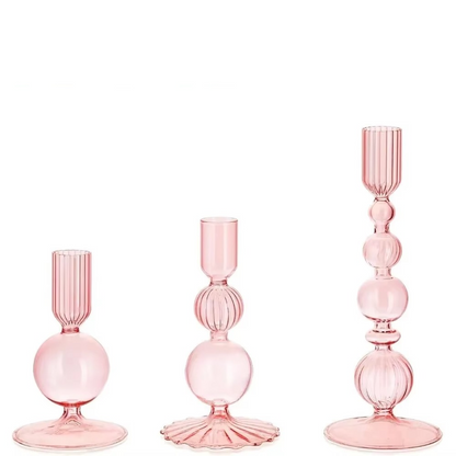 Luxury Glass Candle Holder Set for Home Decoration