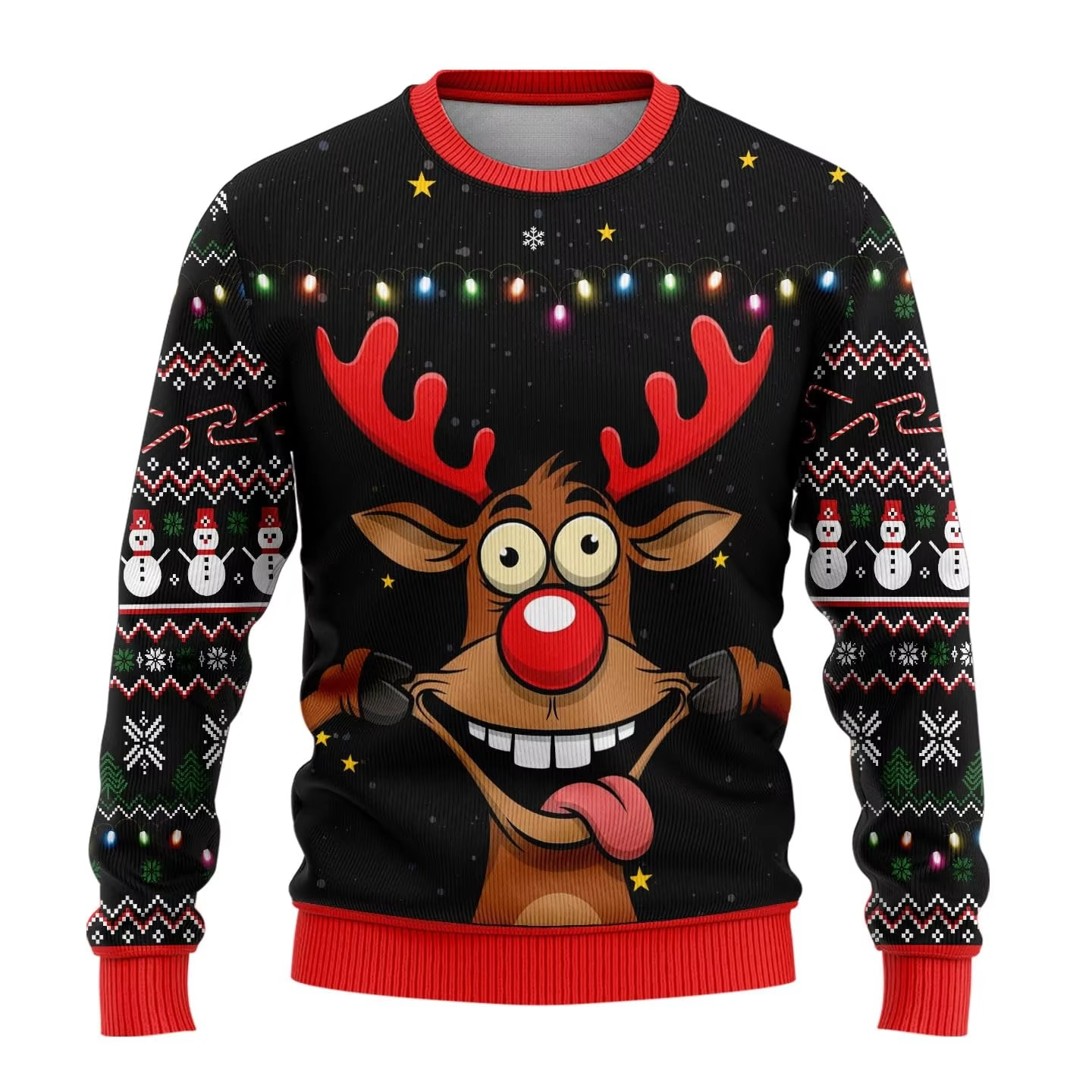 Humorous Beer Xmas Sweater Long Sleeve Funny Print
