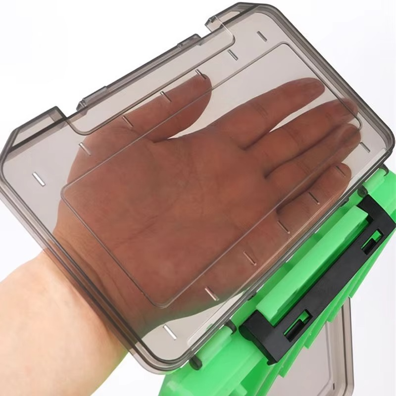 Compact Dual Layer Fishing Tackle Box with Clear View