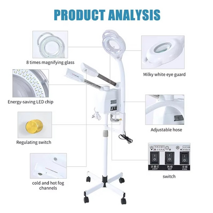 Advanced Facial Steamer with LED Light and Nano Mist