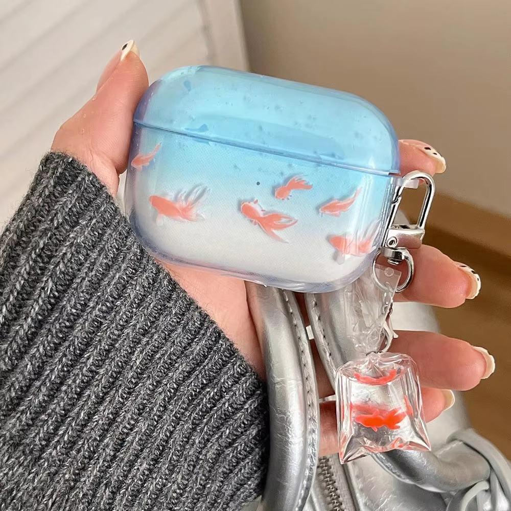 Colorful Ocean Fish AirPods Cover with Keychain - Hehif