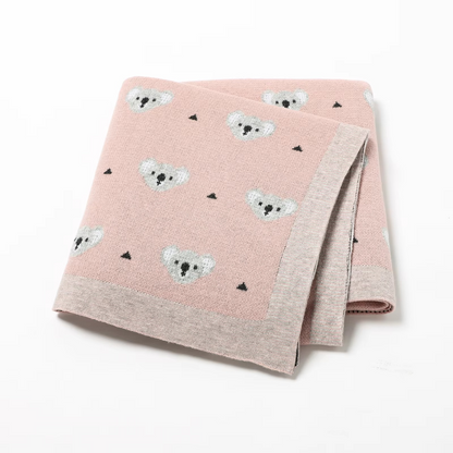 Cozy Plush Baby Blanket with Adorable Koala Pattern
