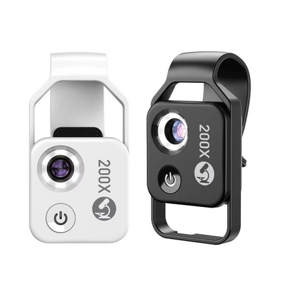 High Power 200X Phone Microscope Lens with Clip