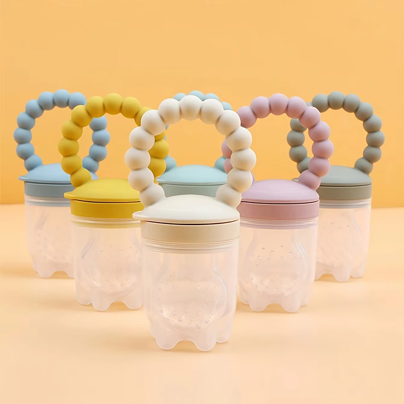 Soft Baby Fruit Pacifier Set with Easy Grip Handles - Hehif
