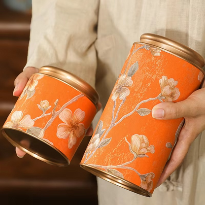 Decorative Floral Tea Storage Container