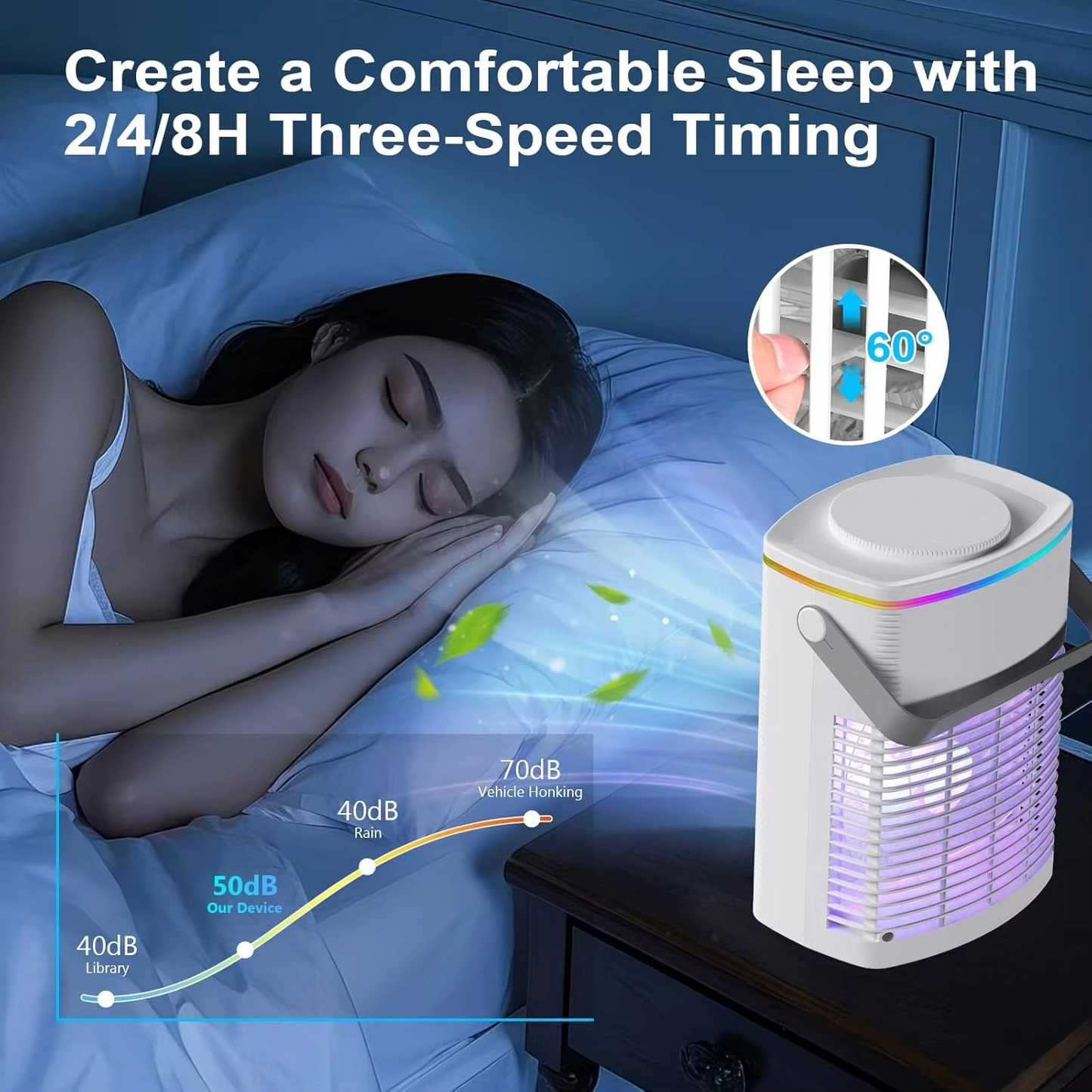 Portable 3-Speed Air Cooler with Remote and Timer