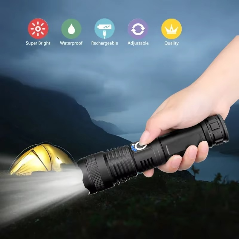Bright USB Rechargeable LED Flashlight