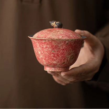 Delicate Handpainted Ceramic Tea Set with Lid