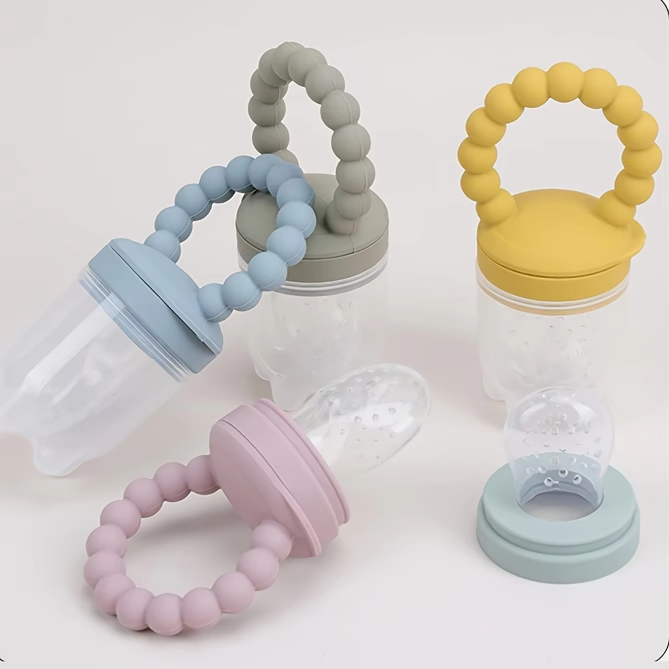 Soft Baby Fruit Pacifier Set with Easy Grip Handles