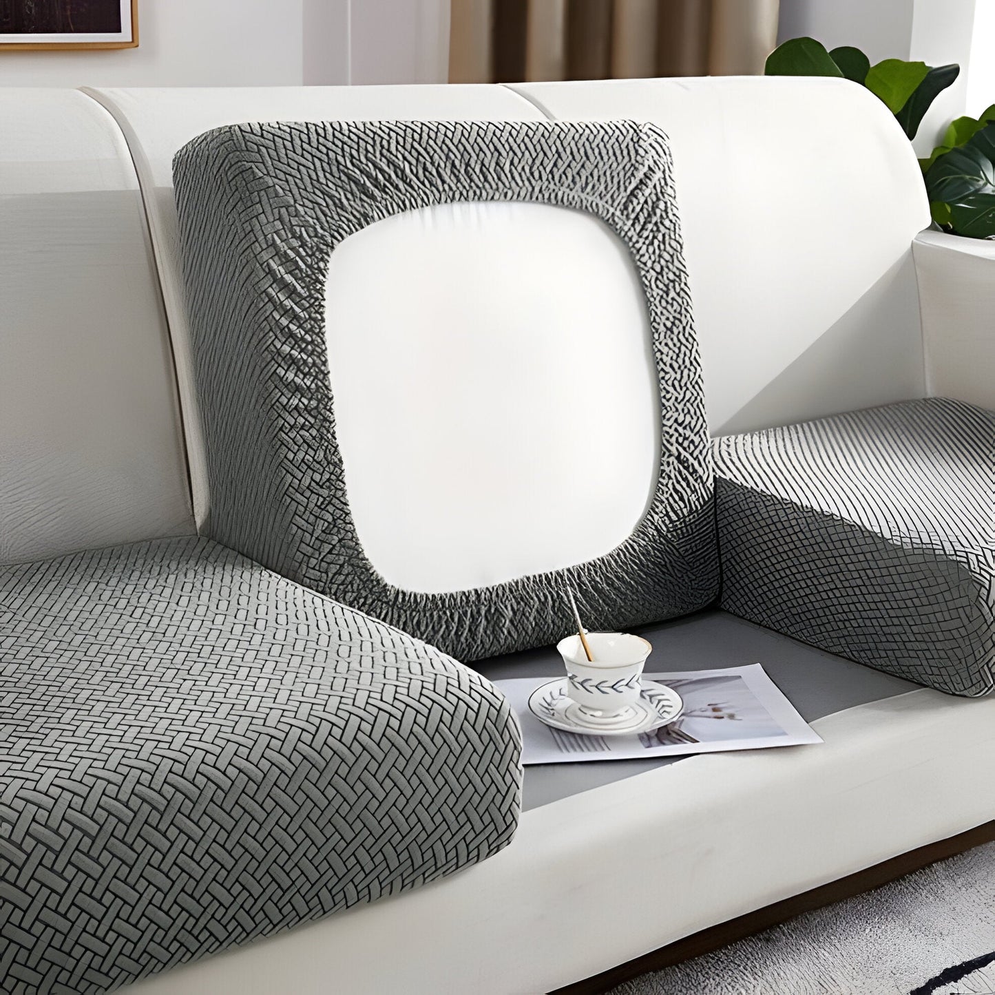 Stretchy Sofa Slipcover with Padded Cushion Protection