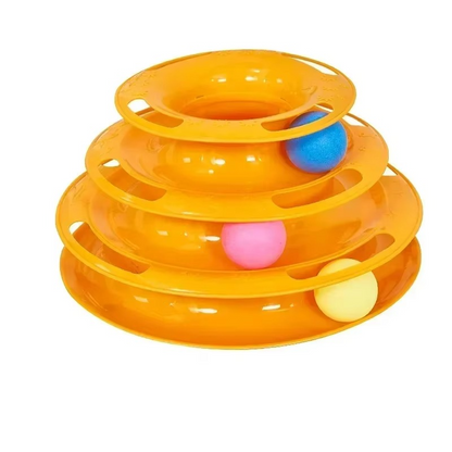 Fun Feline Play Tower with Balls and Tracks