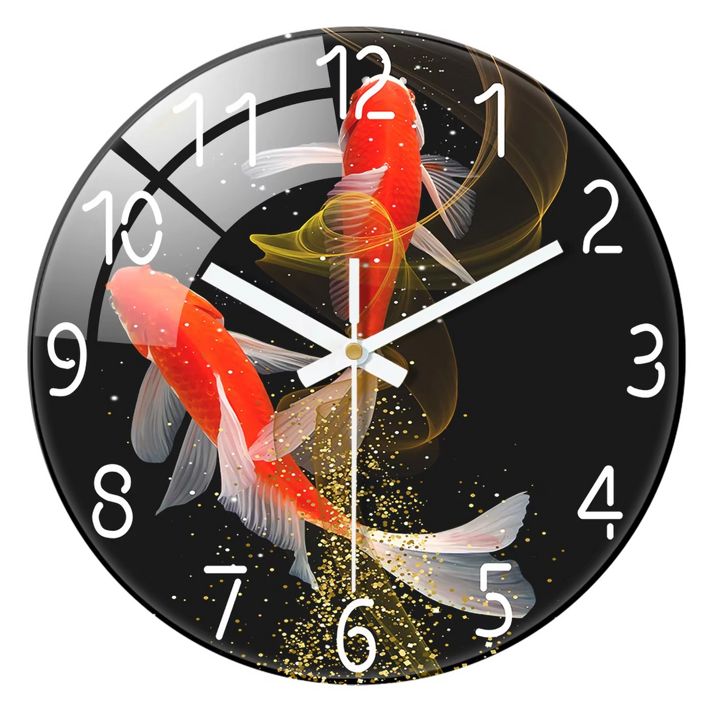 Large Round 12 Inch Black Wall Clock for Living Room - Hehif