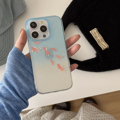 Colorful Fish Pattern Clear Phone Case for iPhone