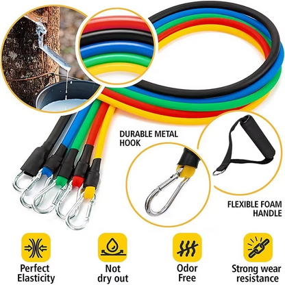 Home Gym 11pc Resistance Band Exercise Kit