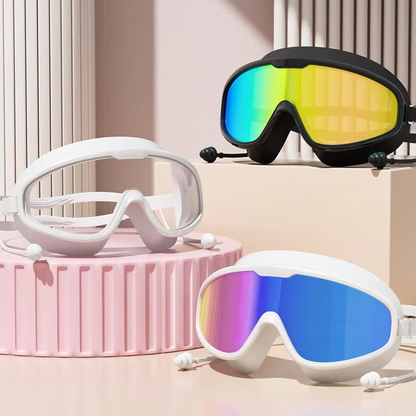 Clear Lens Swim Goggles - Waterproof Anti Fog Swimming Mask