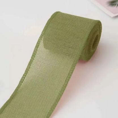 Natural Fabric Ribbon Roll for Gifts and Home Decor