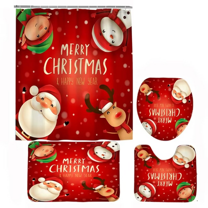 Festive Holiday Bath Set with Christmas Decor