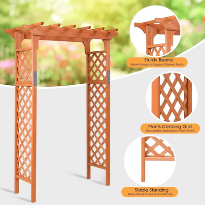 Rustic Wood Garden Archway for Outdoor Weddings and Patios