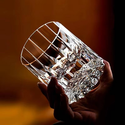 Luxury Cut Crystal Starburst Whiskey Glass