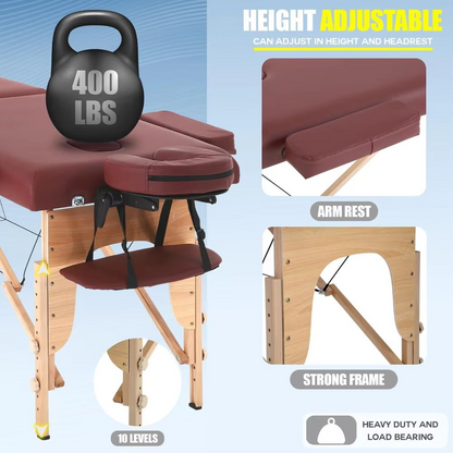 Compact Lightweight Massage Bed with Storage Bag