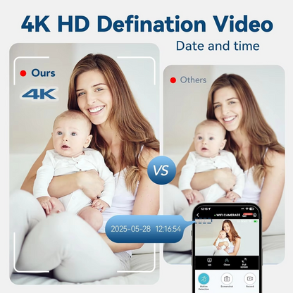 Compact 4K WiFi Security Camera with Motion Alert